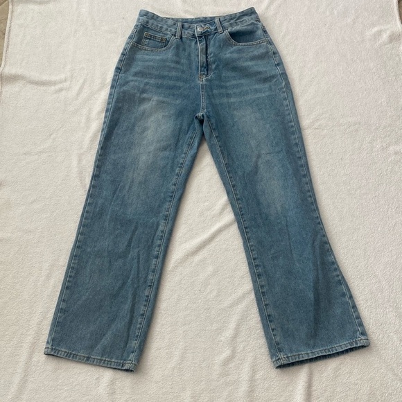 Stylish Blue Wide Leg Jeans - Picture 1 of 6
